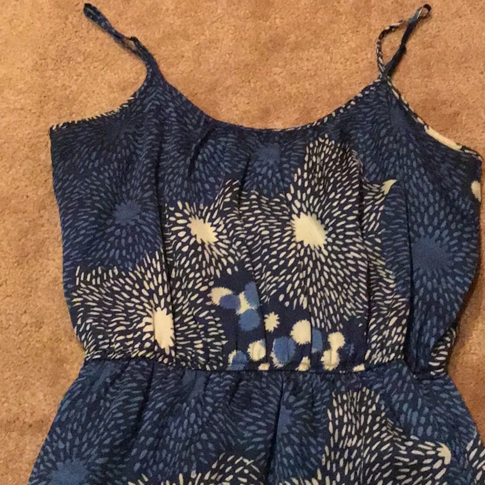 Aqua size M adjustable thin strap blues, silver colorful design